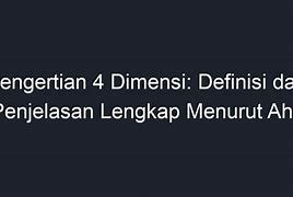 Apakah Ada Dimensi Ke 4