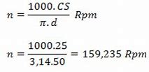 Rumus Untuk Menghitung Putaran Mesin Bubut Adalah